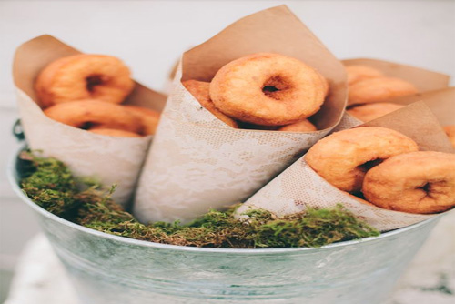 Donuts wrapped in a paper